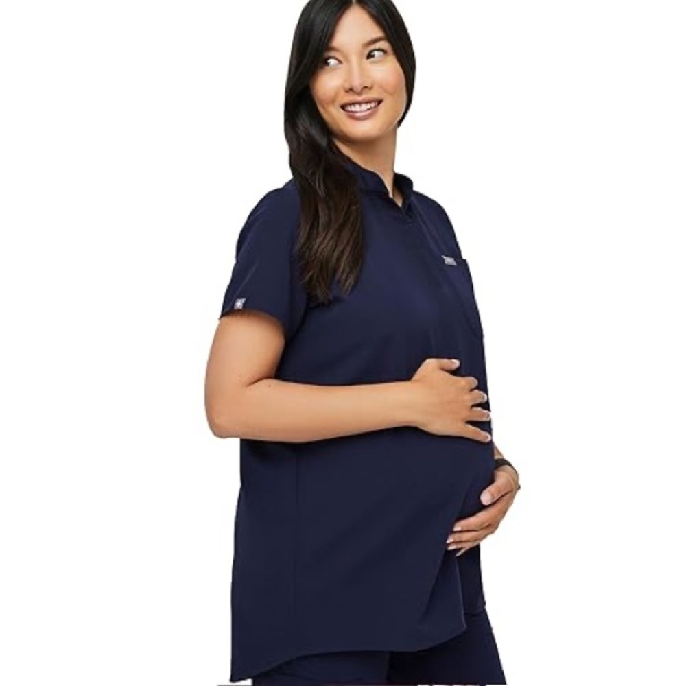 Figs Kitale Navy Maternity Top
